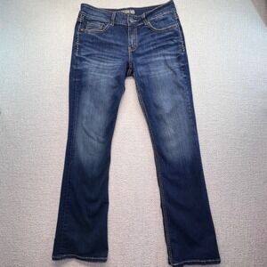BKE Culture‎ Denim Jeans Women's 32x33 Bootcut Dark Wash Embellished Pockets